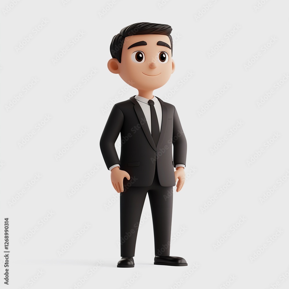 Smiling Cartoon Businessman 3D Render Happy Professional Male Character in Suit Corporate Success Image Illustration Digital Art Friendly job icon Smiling Cartoon Businessman 3D Render Happy Professional Male Character in Suit Corporate Success Image Illustration Digital Art Friendly job icon