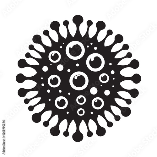 Virus Silhouette Symbol Icon – Isolated Vector Illustration