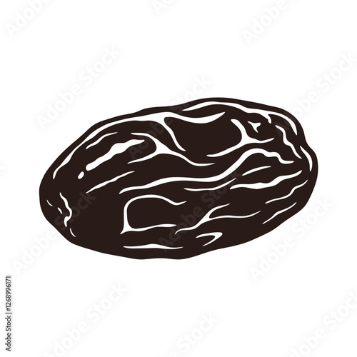 Silhouette vector illustration of a date fruit on a white background