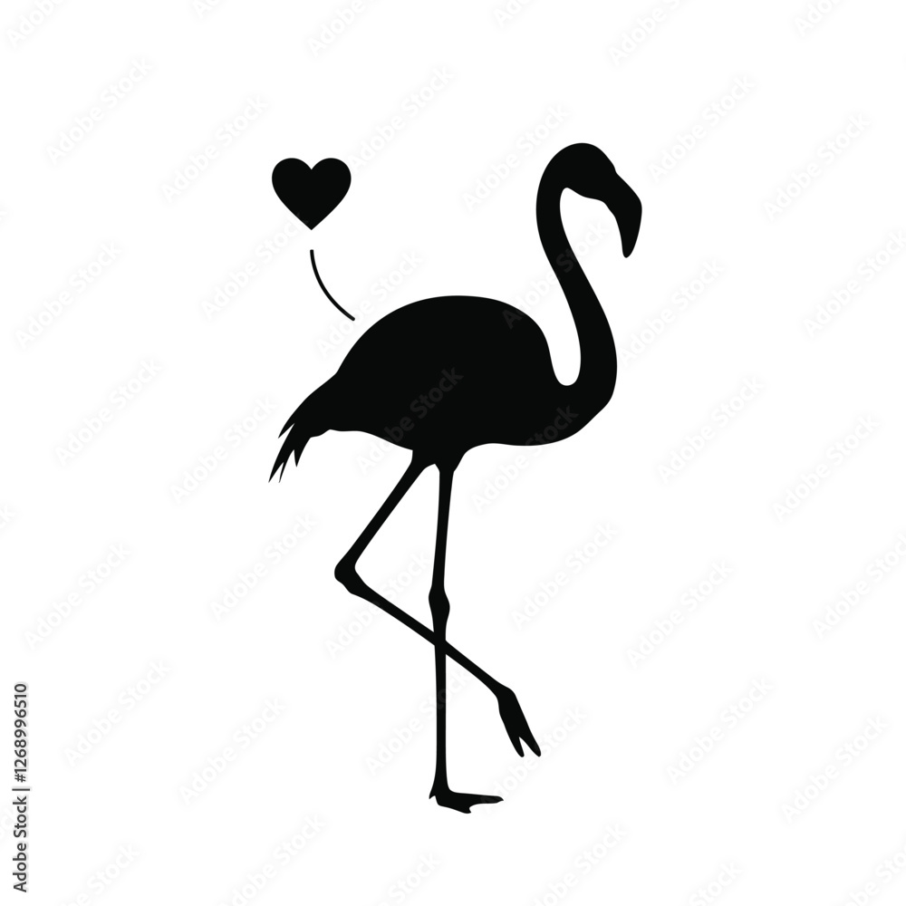 Naklejka premium flamingo silhouette vector