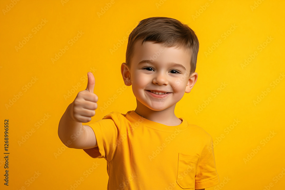 Little boy over isolated colorful background with thumb up Little boy over isolated colorful background with thumb up