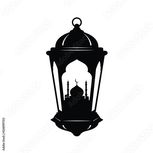 old lantern isolated on white background