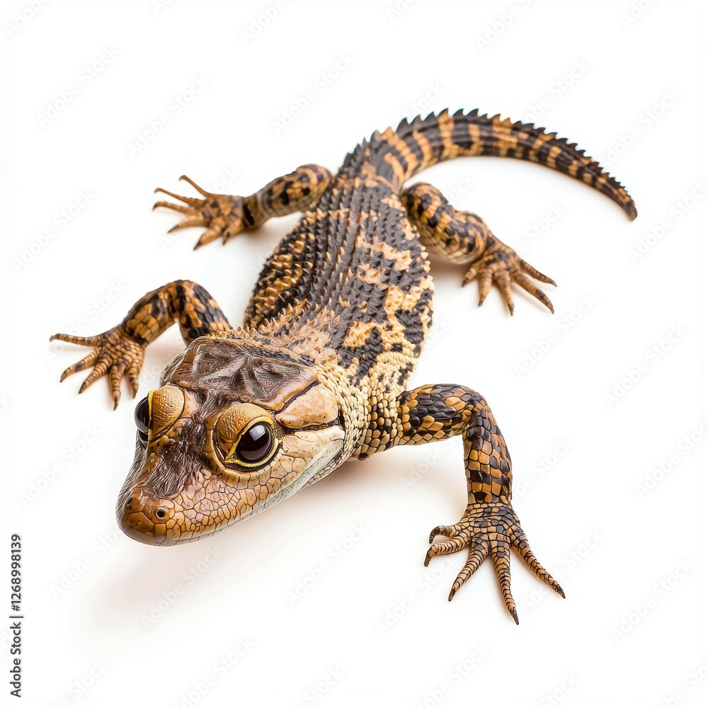 Naklejka premium Crocodile isolated on white