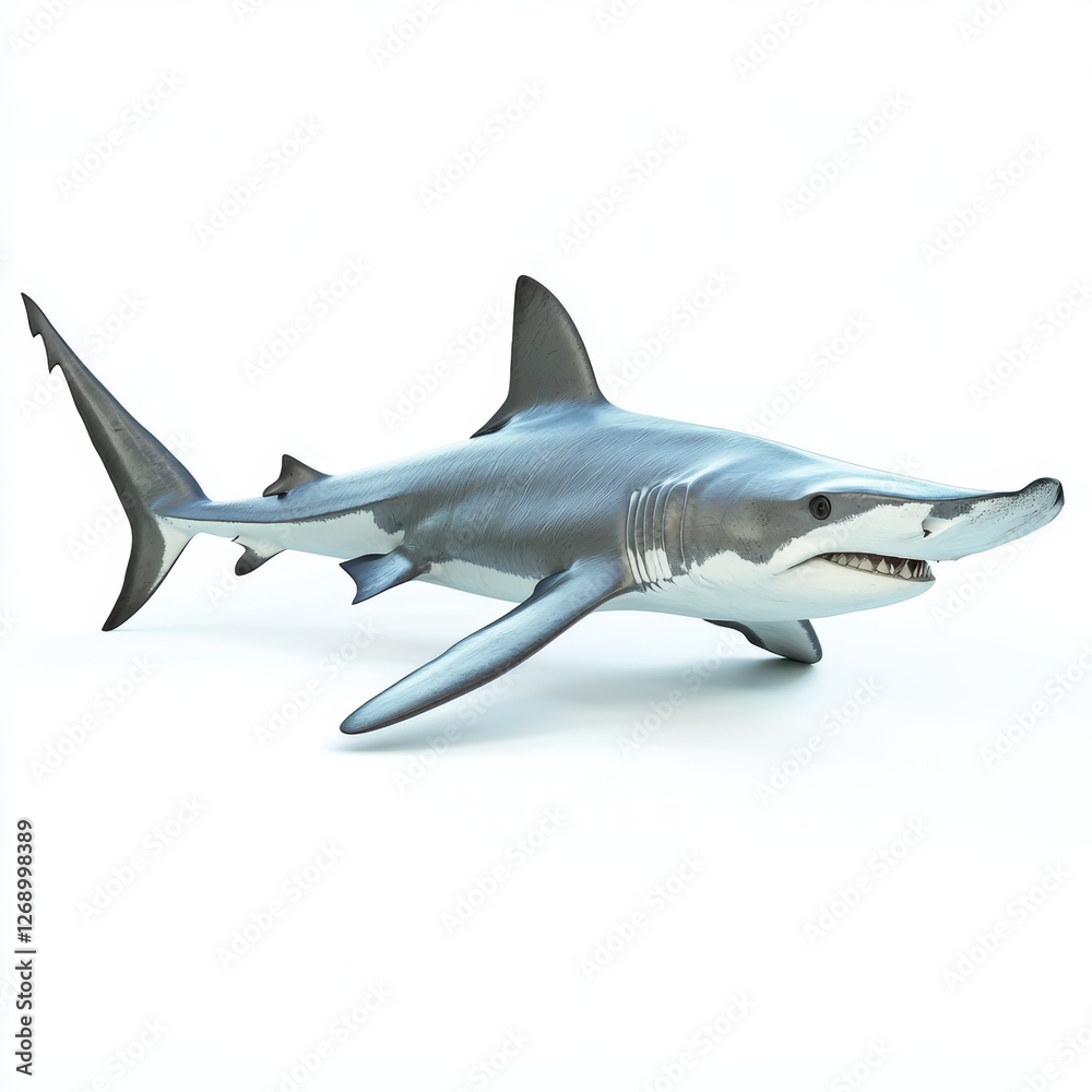 Obraz premium Hammerhead shark isolated on white