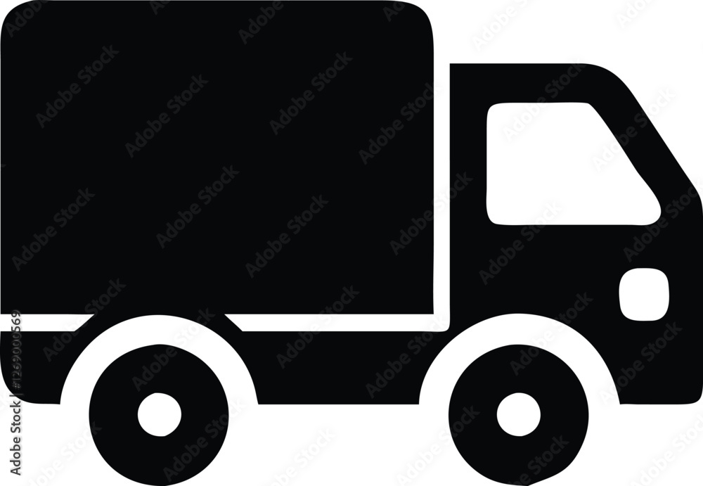 Fast moving shipping delivery truck line art vector icon Fast moving shipping delivery truck line art vector icon