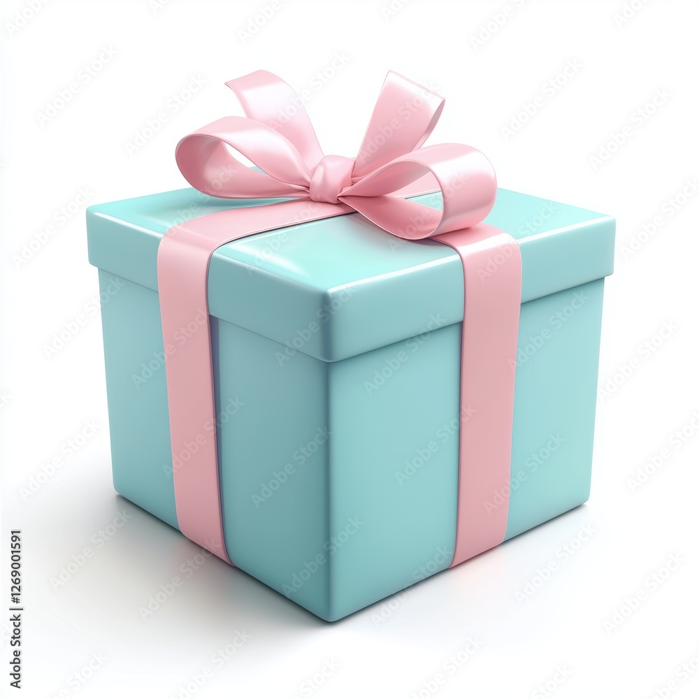 Cute baby shower present with a soft plush ribbon, isolated on white Cute baby shower present with a soft plush ribbon, isolated on white