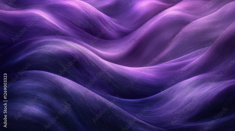 Obraz premium Abstract purple wavy fabric texture background, digital art, wallpaper