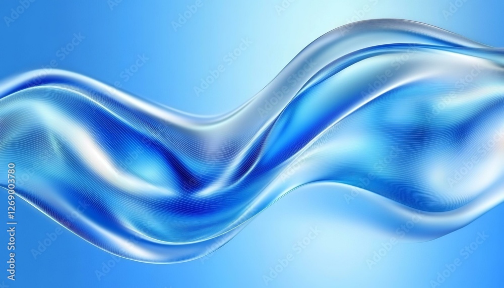 Obraz premium 3d holographic ribbon glass morphism wave line isolated on abstract background render. Iridescent curve liquid shape with colorful hologram gradient.