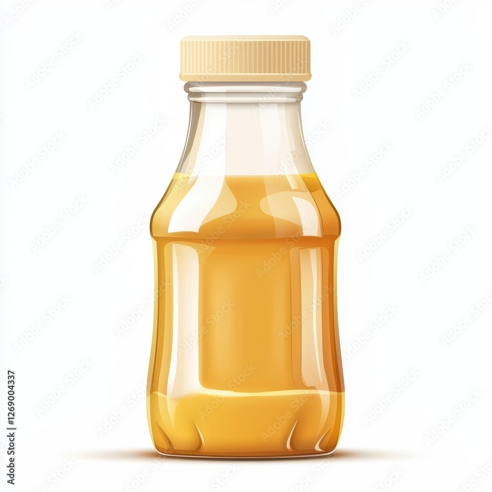 Honey mustard sauce bottle isolated on white Honey mustard sauce bottle isolated on white