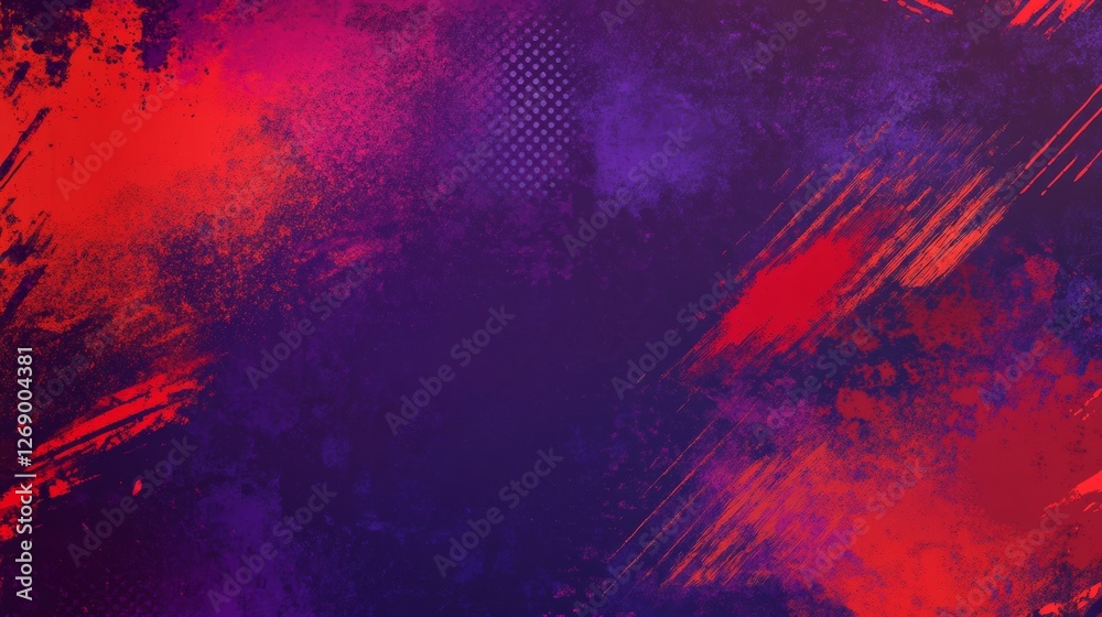 Abstract Sports Background with Red and Purple Brush Texture and Halftone Effect. Retro Grunge Background for Banner or Poster Design Abstract Sports Background with Red and Purple Brush Texture and Halftone Effect. Retro Grunge Background for Banner or Poster Design