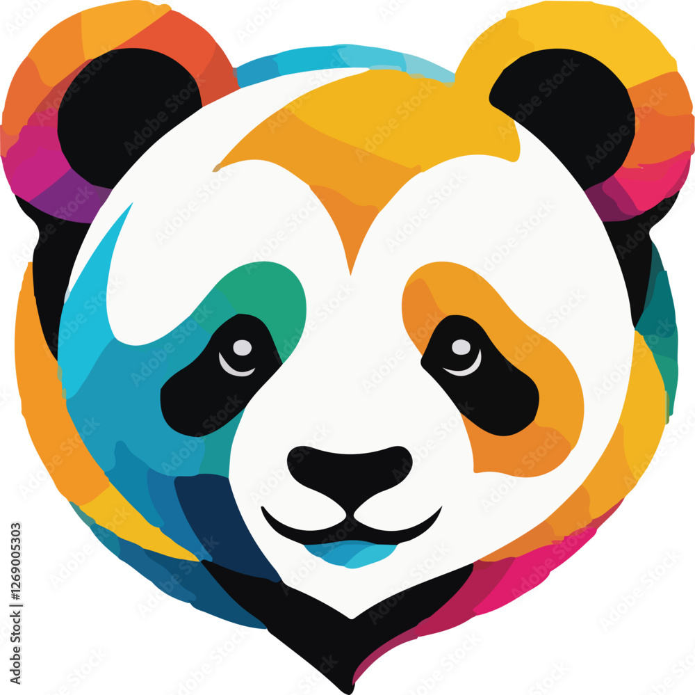 Fototapeta premium Panda vector design, Panda logo and icon Design, Colorful Panda vector design