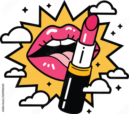 Lipstick with lights in the background