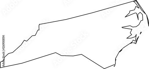 North Carolina State Map - Outline Vector SVG Illustration

