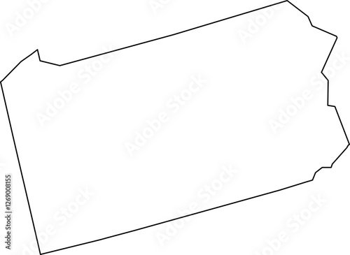 Pennsylvania State Map - Outline Vector SVG Illustration