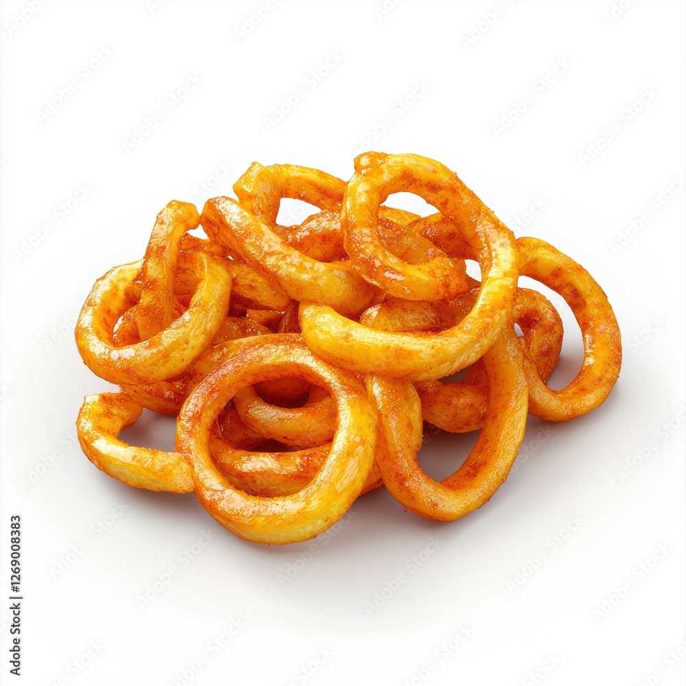 Spicy curly fries isolated on white Spicy curly fries isolated on white