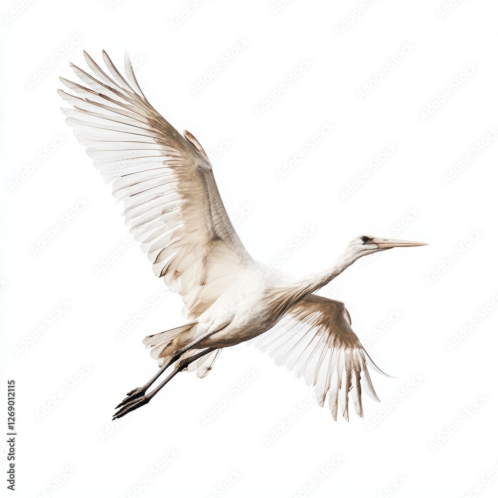 Fototapeta premium Bocian wyizolowany na białym tle