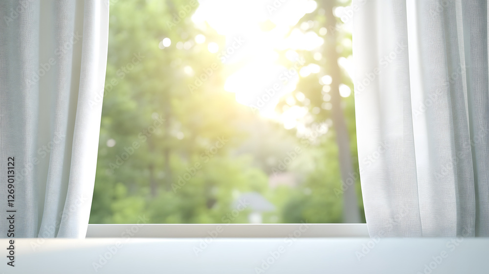 Curtains Open to a Beautiful Scenic View, Warm and Cozy Atmosphere
Curtains Open to a Beautiful Scenic View, Warm and Cozy Atmosphere