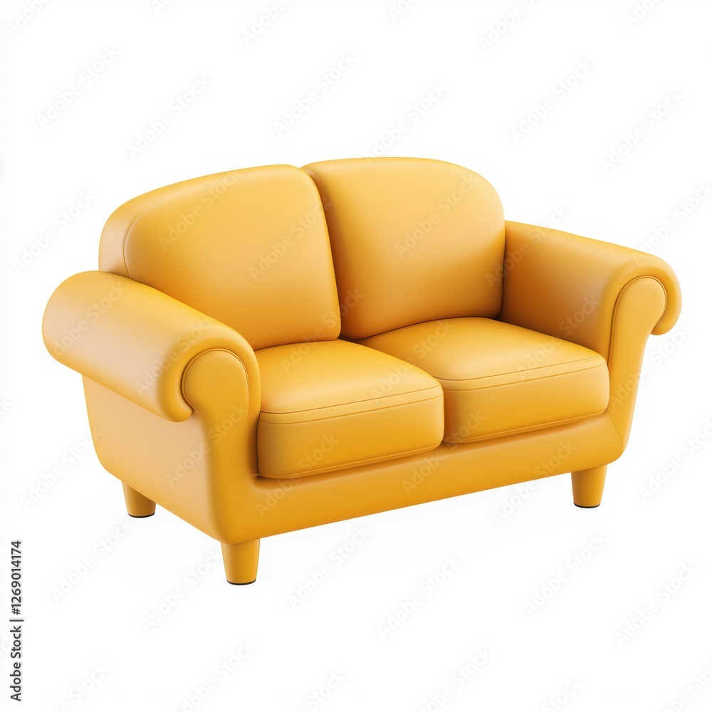 Compact apartment-size sofa isolated on white Compact apartment-size sofa isolated on white