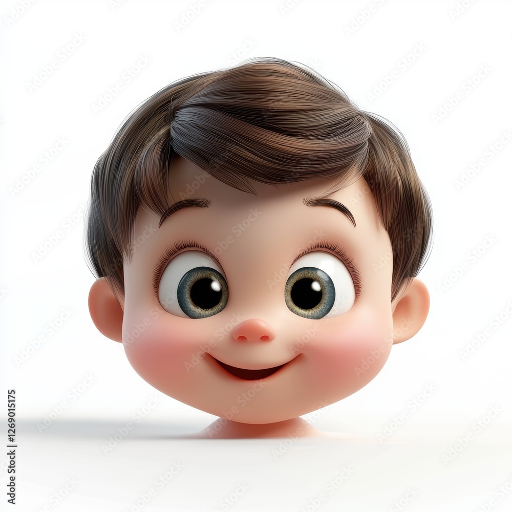 Cute toddler with chubby cheeks and a playful expression isolated on white Cute toddler with chubby cheeks and a playful expression isolated on white