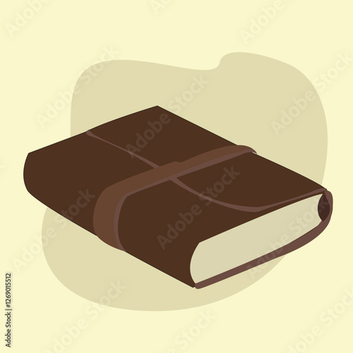 recipes or knowledge. Spell book bound in brown,