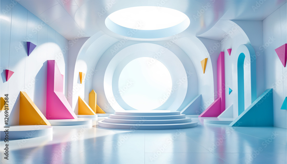 Fototapeta premium tunnel podium esport game studio background