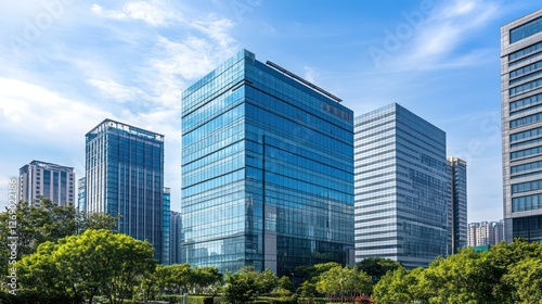 Modern Skyscrapers in a City