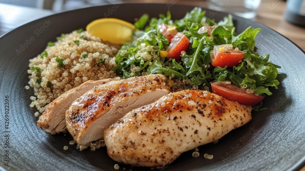 Grilled Chicken with Quinoa and Salad: A Healthy and Delicious Meal Grilled Chicken with Quinoa and Salad: A Healthy and Delicious Meal