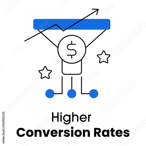 Higher conversion optimization Icon Vector. Editable Stroke.