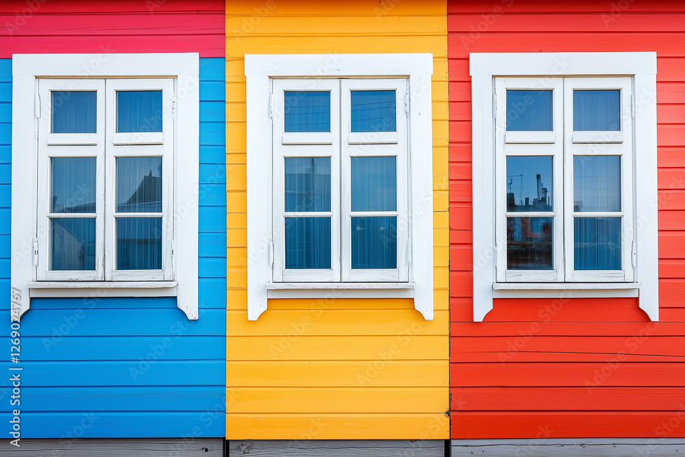 Fototapeta premium colorful wooden windows
