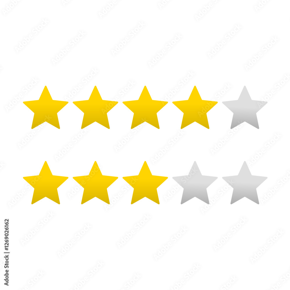 Five stars quality rating icon. Vector illustration. Five stars quality rating icon. Vector illustration.