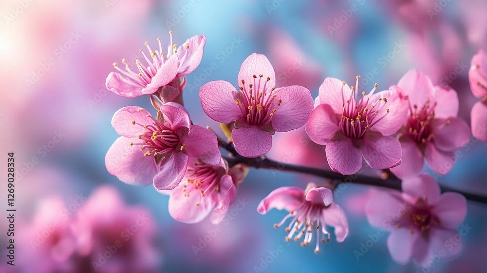 Delicate Pink Blossoms in Springtime Bloom