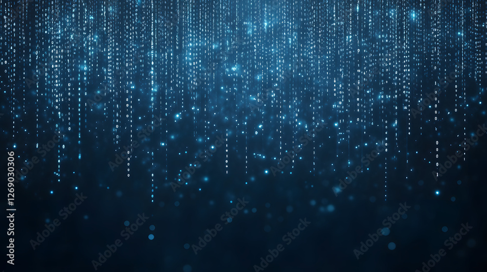 A Background of Blue Binary Code with a Dark and Mysterious Atmosphere
A Background of Blue Binary Code with a Dark and Mysterious Atmosphere