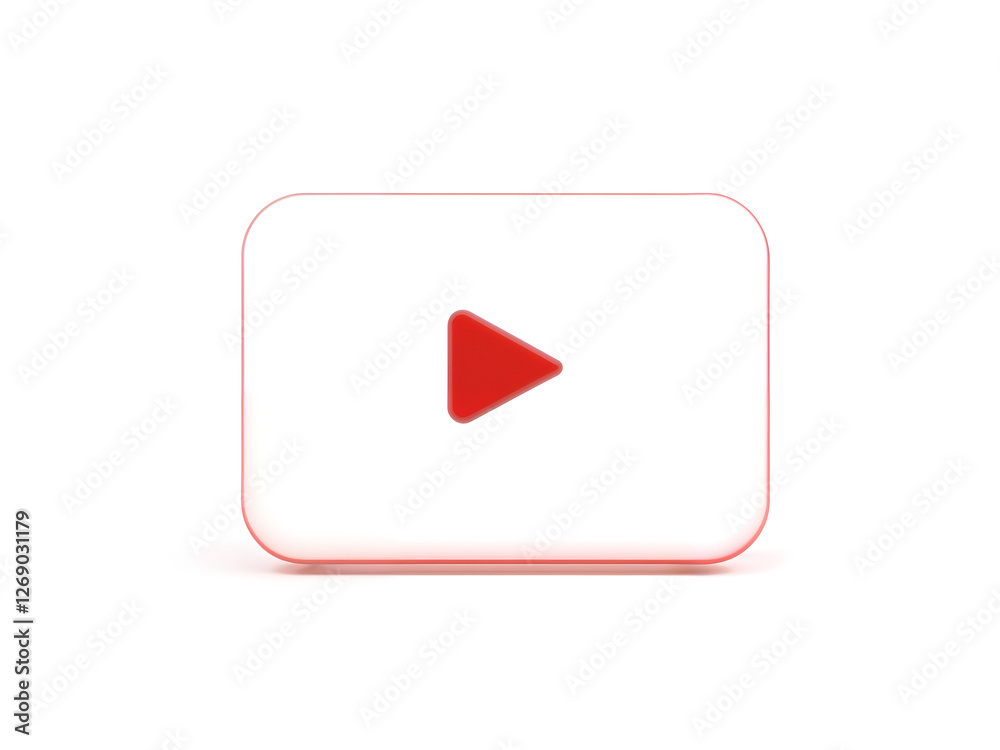 A simple red play button inside a square outline, perfect for media-related icons and branding. Generative AI A simple red play button inside a square outline, perfect for media-related icons and branding. Generative AI