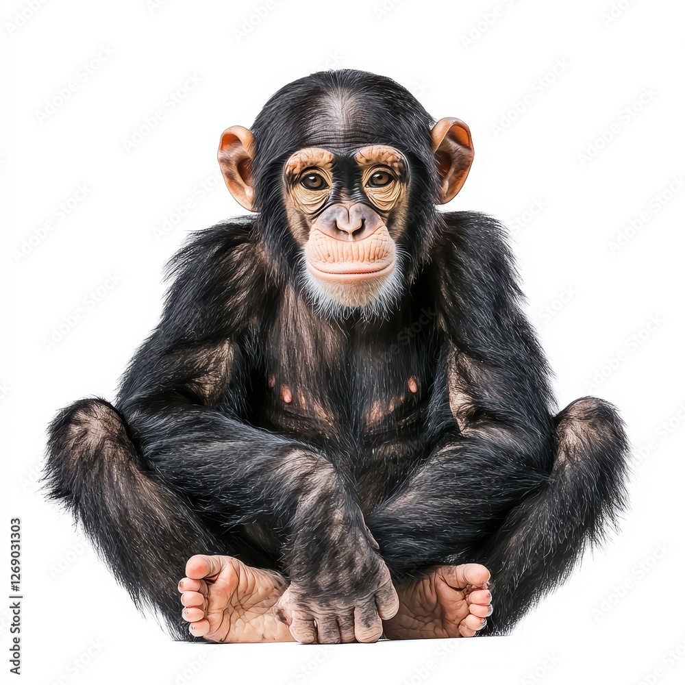 Fototapeta premium Chimpanzee isolated on white