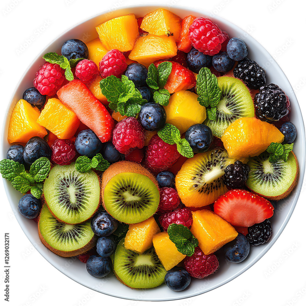 Obraz premium Fruit Salad isolated on transparent background