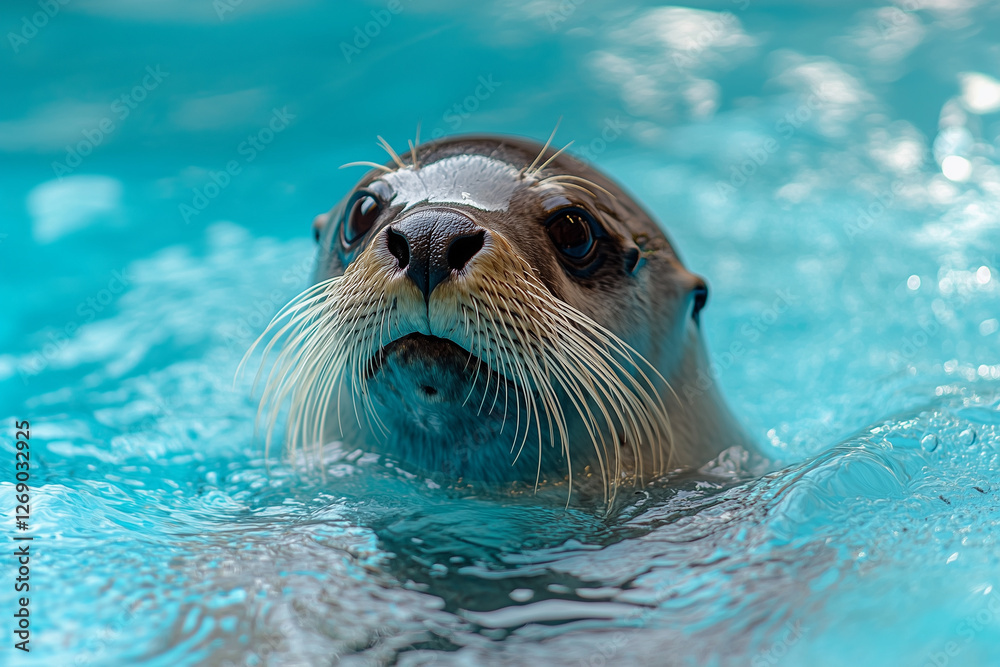 Fototapeta premium sea lion in the water