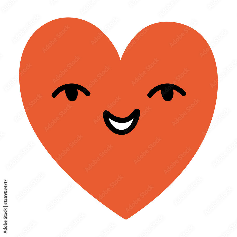 Cute red heart. Flat illustration Cute red heart. Flat illustration