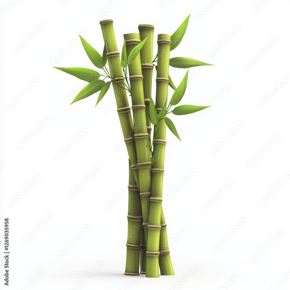 Fototapeta premium Bamboo stalk isolated on white