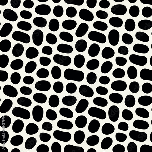 Vector seamless pattern. Abstract spotted texture. Monochrome natural spots. Creative background with fluid blots. Decorative tileable design.