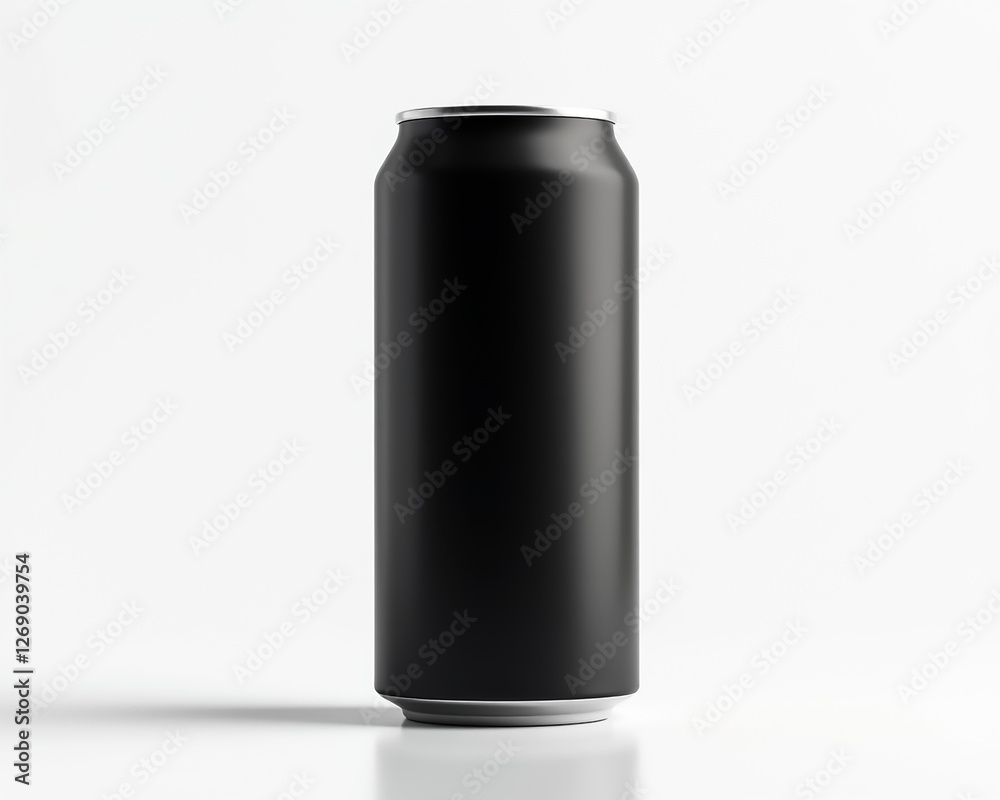 A tall, black beverage can is prominently featured, emphasizing sleek design and modern aesthetics. This can could be used for various drinks, representing versatility. A tall, black beverage can is prominently featured, emphasizing sleek design and modern aesthetics. This can could be used for various drinks, representing versatility.