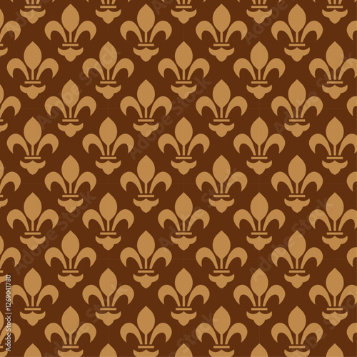 Fleur-de-lis seamless design for textile, fabric, print, wallpaper, wrapping paper and background. Fleur de lys vector pattern design