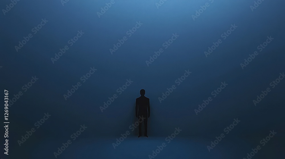 Colorful silhouette pf person standing in monochrome crowd of different people,surreal unique and different concept,loneliness in society,shadow,freedom,Love,be yourself,Stand out from the crowd.