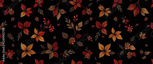 Autumn Leaves Pattern background, Cozy Fall Design