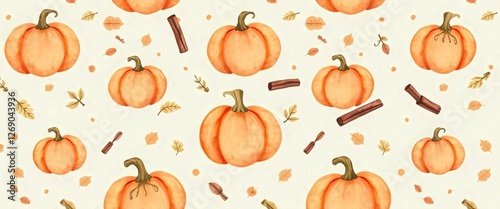Autumn Leaves Pattern background, Cozy Fall Design, Pumpkin Spice Patterns