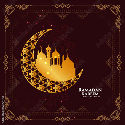 Ramadan Kareem Islamic festival crescent moon background