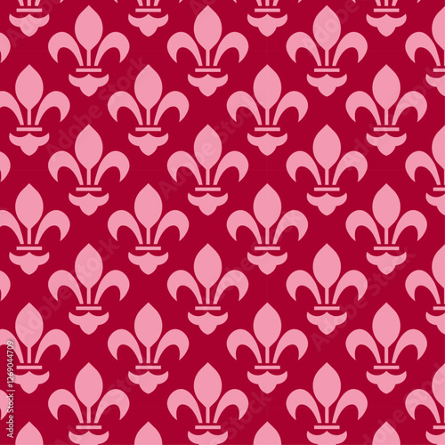 Fleur-de-lis seamless design for textile, fabric, print, wallpaper, wrapping paper and background. Fleur de lys vector pattern design