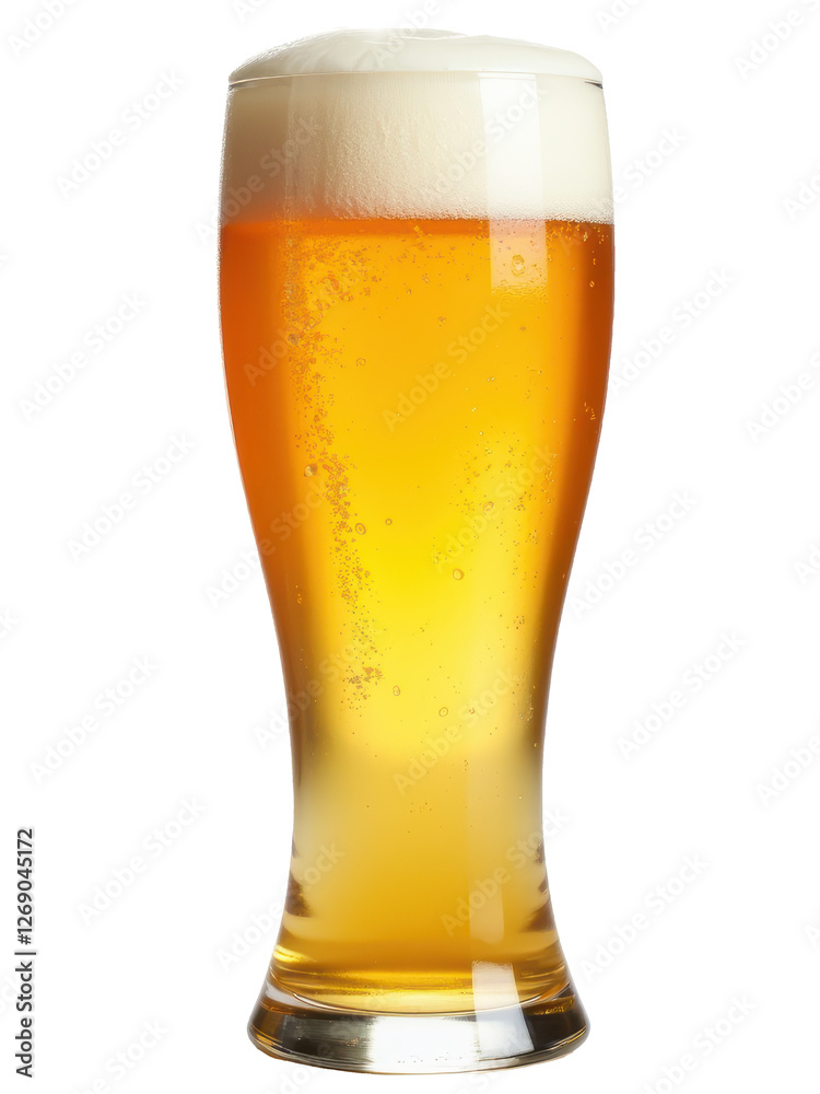 Refreshing Glass of Golden Beer with Thick Head Refreshing Glass of Golden Beer with Thick Head