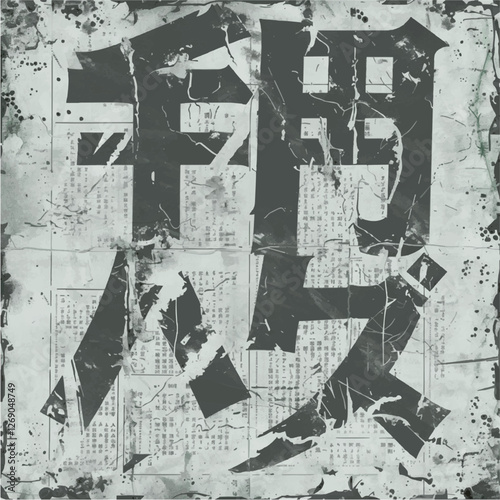 grunge kanji letter background