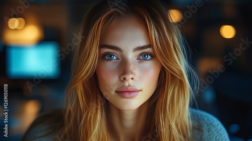 Obraz na płótnie Virtual Assistant on Call: A qualified virtual assistant who handles customer demands around-the-clock, emphasizing adaptable, round-the-clock assistance w salonie