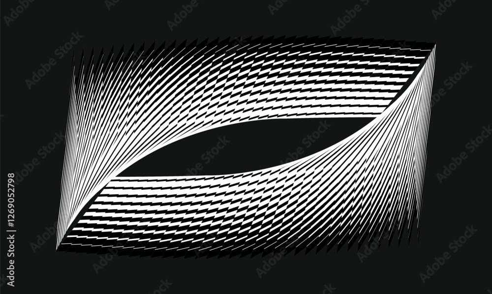 Naklejka premium modern op art background, black and white dynamic pattern, vector texture